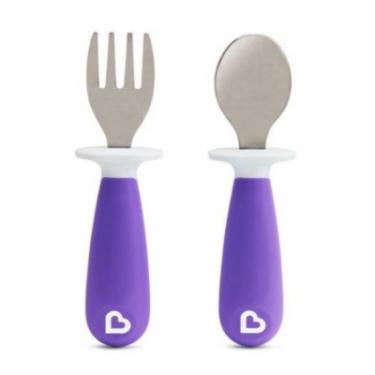 Набор детской посуды Munchkin Raise Ложка + вилка фіолетові Фото