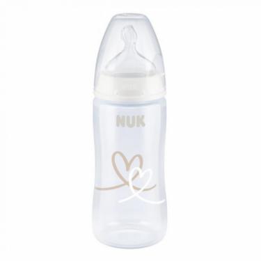 Бутылочка для кормления Nuk First Choice Plus Серця 300 мл Бежева Фото