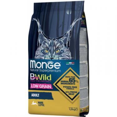 Сухой корм для кошек Monge Cat Bwild Low Grain з м'ясом зайця 1.5 кг Фото