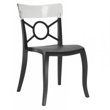 Кухонный стул PAPATYA o-pera-s сидіння чорне, верх прозоро-чистий Фото