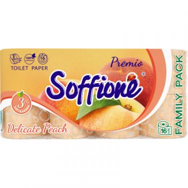 Туалетная бумага Soffione Premio Delicate Peach 3 шари 16 рулонів Фото