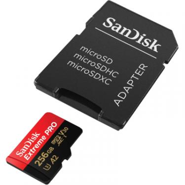 Карта памяти SanDisk 256 GB microSDXC UHS-I U3 Extreme Pro+SD Adapter Фото 3