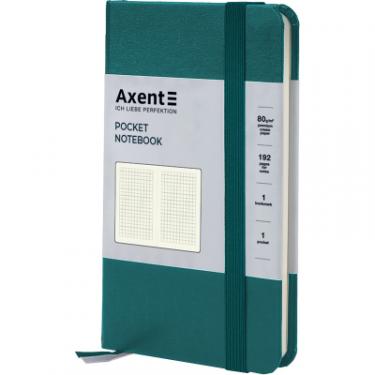 Книга записная Axent Partner, 95x140 мм, 96 аркушів, клітинка, малахіто Фото 1