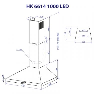 Вытяжка кухонная Minola HK 6614 WH 1000 LED Фото 10
