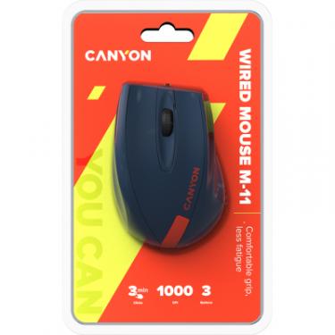 Мышка Canyon M-11 USB Blue/Red Фото 4