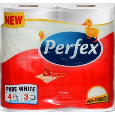 Туалетная бумага Perfex Pure White 3 шари 4 рулони Фото