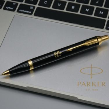 Ручка шариковая Parker IM 17 UKRAINE Black GT BP Тризуб ЗСУ Фото 1