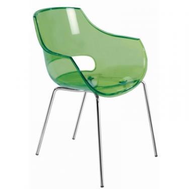 Кухонный стул PAPATYA Opal прозорий зелений 35, ніжки антрацитові Фото