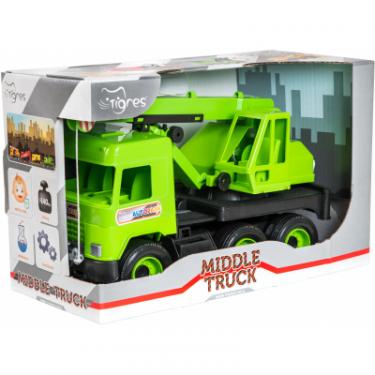 Спецтехника Tigres Авто "Middle truck" кран (св. зелений) в коробці Фото 1