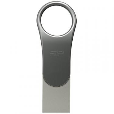 USB флеш накопитель Silicon Power 128 GB DriveMobile C80 USB 3.1 + Type-C Silver Фото