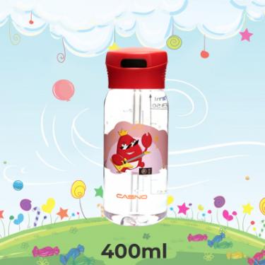 Бутылка для воды Casno 400 мл KXN-1195 Червона краб з соломинкою Фото 2