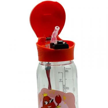 Бутылка для воды Casno 400 мл KXN-1195 Червона краб з соломинкою Фото 3