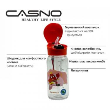 Бутылка для воды Casno 400 мл KXN-1195 Червона краб з соломинкою Фото 6