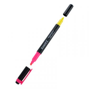 Маркер Axent Highlighter Dual 2-4 мм клиноподібний рожевий+жовт Фото