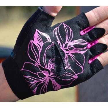Перчатки для фитнеса MadMax MFG-770 Flower Power Gloves Black/Pink S Фото 5