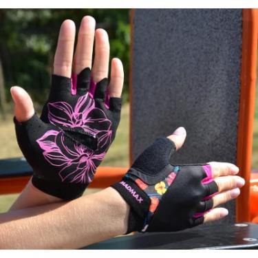 Перчатки для фитнеса MadMax MFG-770 Flower Power Gloves Black/Pink S Фото 6
