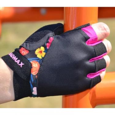 Перчатки для фитнеса MadMax MFG-770 Flower Power Gloves Black/Pink S Фото 7