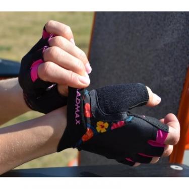 Перчатки для фитнеса MadMax MFG-770 Flower Power Gloves Black/Pink S Фото 8
