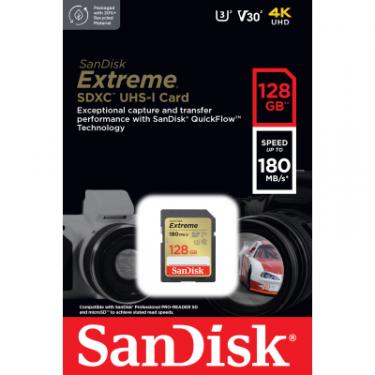Карта памяти SanDisk 128GB SD class 10 UHS-I Extreme Фото 2