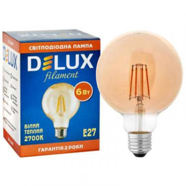 Лампочка Delux Globe G95 6Вт E27 2700К amber filament Фото 2
