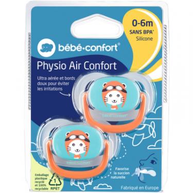 Пустышка Bebe Confort Physio Air, 2 шт, 6/18 міс (синя з помаранчевим) Фото 2