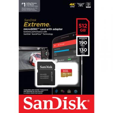 Карта памяти SanDisk 512GB microSD class 10 UHS-I U3 V30 Extreme Фото 4