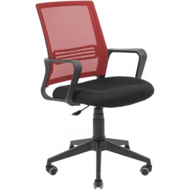 Офисное кресло Richman Джина Пластик Піастра Сітка чорна + червона Фото