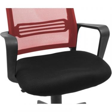 Офисное кресло Richman Джина Пластик Піастра Сітка чорна + червона Фото 3