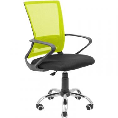Офисное кресло Richman Робін Хром Піастра Сітка чорна + зелена Фото