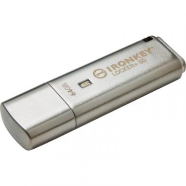USB флеш накопитель Kingston 64GB IronKey Locker Plus 50 AES Encrypted USB 3.2 Фото 1