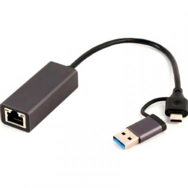 Адаптер Cablexpert USB-A/USB/C to 1Gbps Lan Фото 1