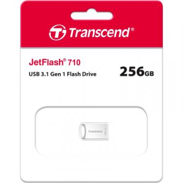 USB флеш накопитель Transcend 256GB JetFlash 710 Silver USB 3.1 Фото 2