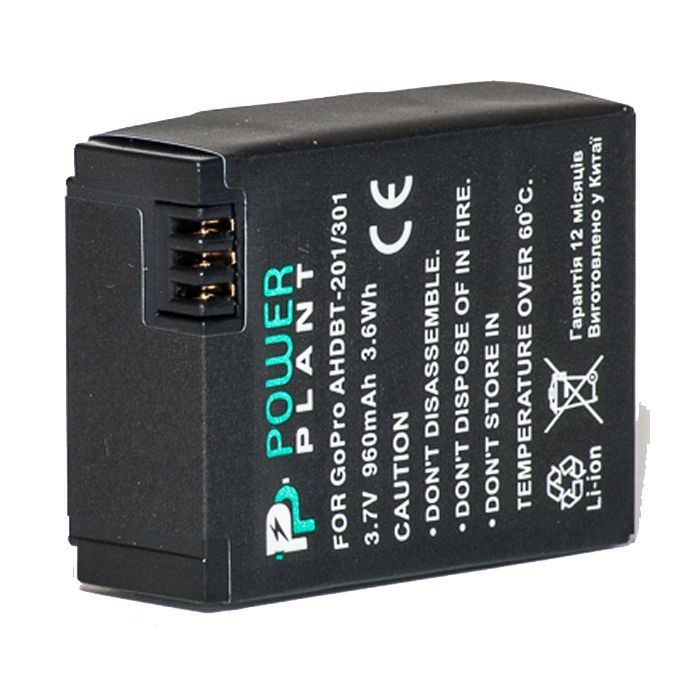 Аккумулятор к фото/видео PowerPlant GoPro Hero 3, AHDBT-201, 301 Фото