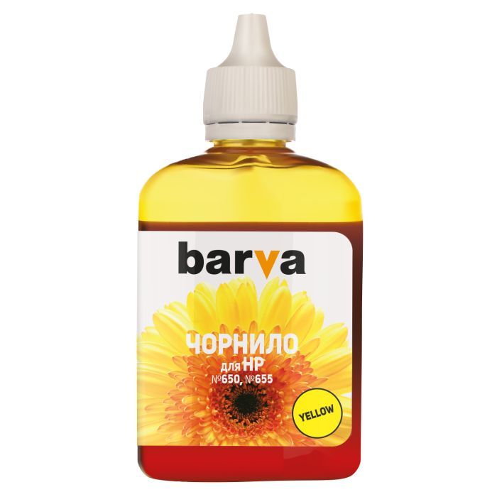 Чернила Barva HP №650/655 90г YELLOW Фото