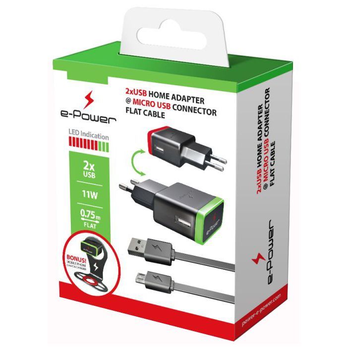 Зарядное устройство E-power 2 * USB 2.1A Фото