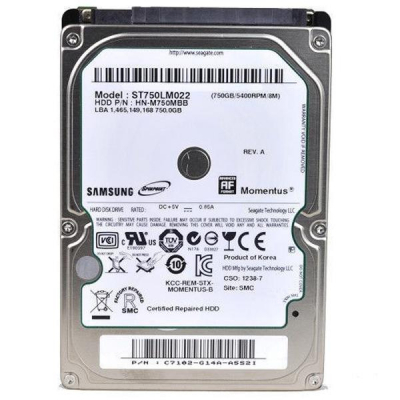 Жесткий диск для ноутбука Seagate 2.5" 750GB Фото