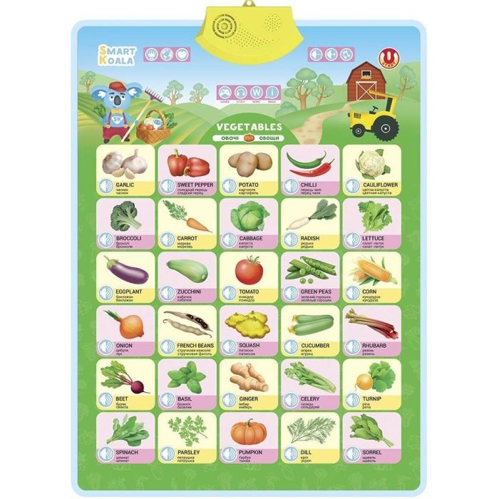 Интерактивная игрушка Smart Koala Аудиопостер Овощи Фото