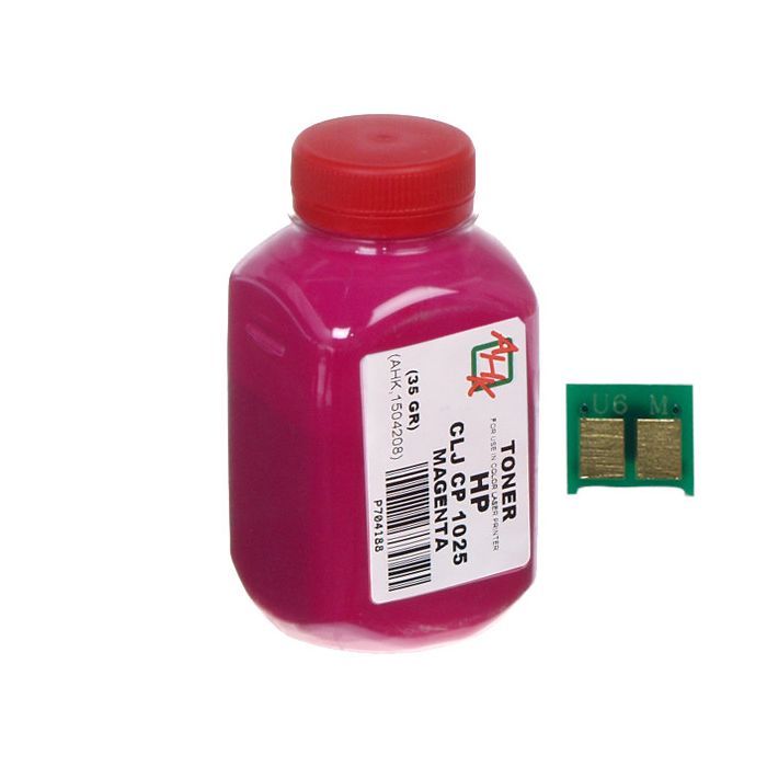 Тонер AHK HP CLJ CP1025 35г Magenta +chip Фото