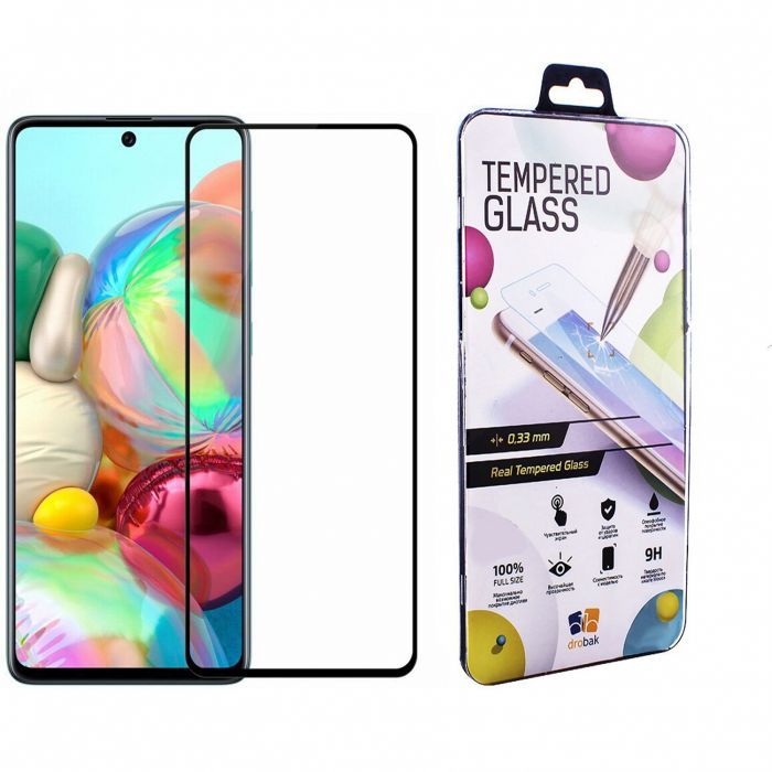 Стекло защитное Drobak Samsung Galaxy A71 (Black) Фото