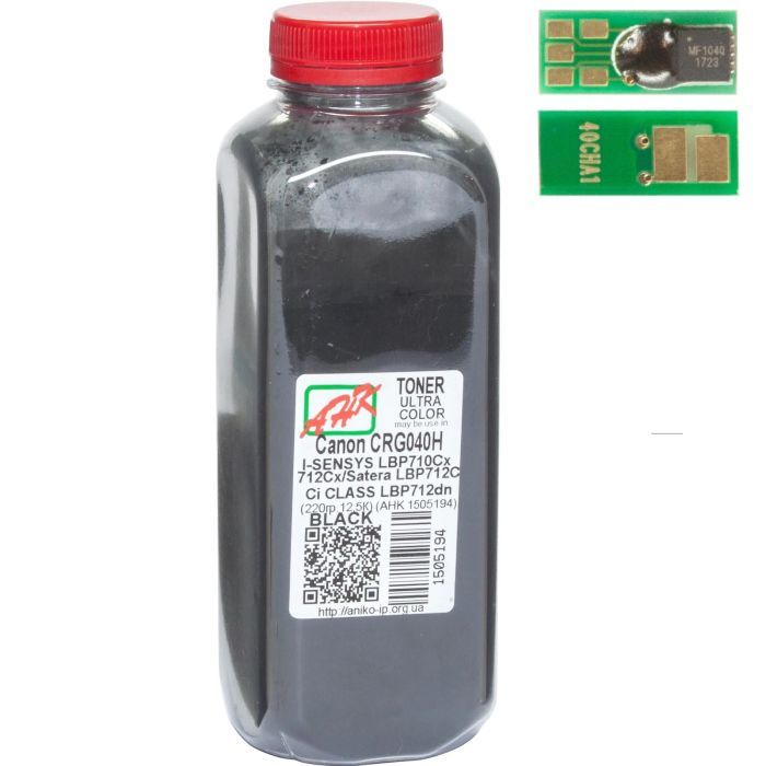 Тонер AHK Canon LBP-710/712, 220г 12.5K Black +chip Фото