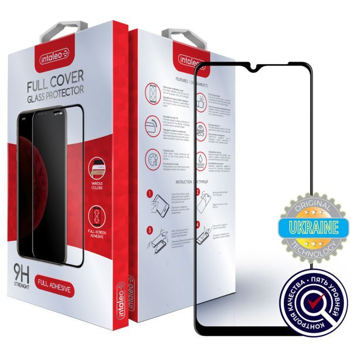Стекло защитное Intaleo Full Glue для Samsung A12 black Фото