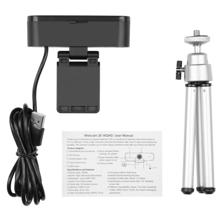 Веб-камера 2E WQHD 2К USB Black Фото 7