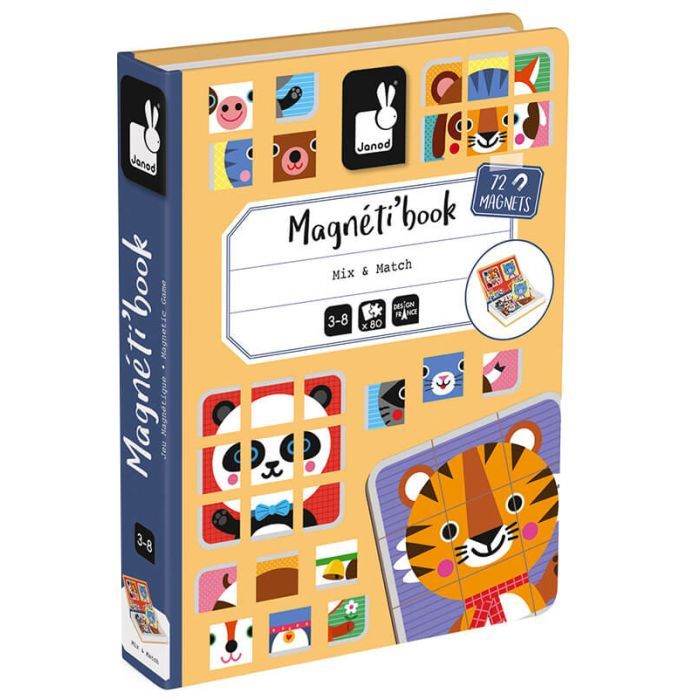 Развивающая игрушка Janod Магнитная книга Микс животных Фото