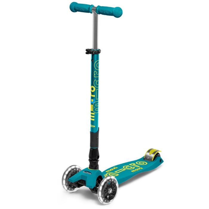 Самокат Micro Maxi Deluxe Foldable LED Зеленый Фото