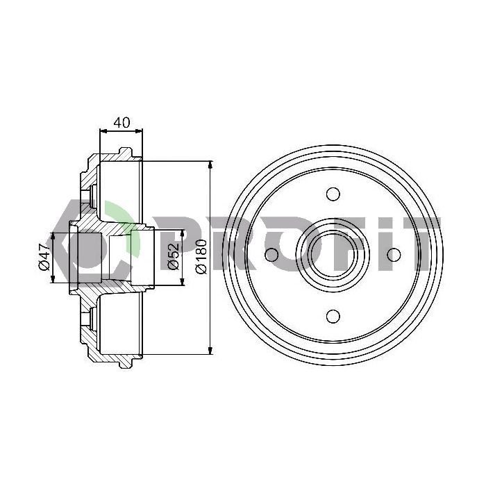 Тормозной барабан Profit 5020-0015 Фото
