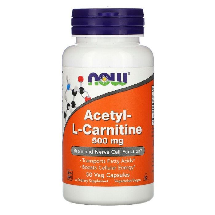 Витамин Now Foods Ацетил-L-Карнитин, Acetyl-L-Carnitine, 500 мг, 50 Фото