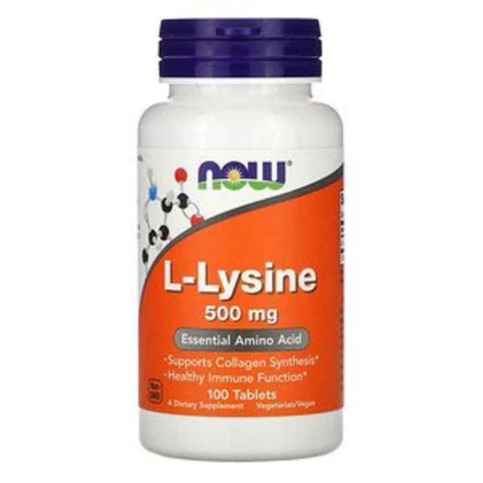 Аминокислота Now Foods L-Лизин, L-Lysin, 500 мг, 100 таблеток Фото