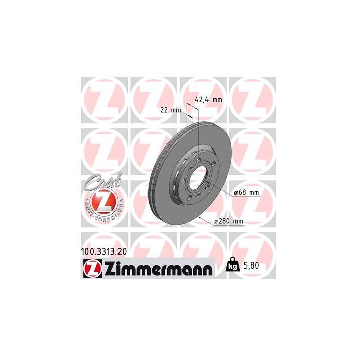Тормозной диск ZIMMERMANN 100.3313.20 Фото