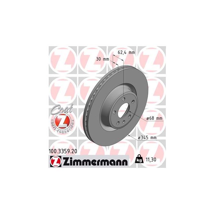 Тормозной диск ZIMMERMANN 100.3359.20 Фото