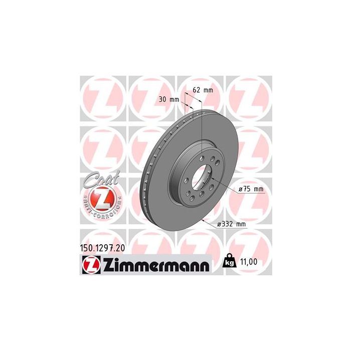 Тормозной диск ZIMMERMANN 150.1297.20 Фото